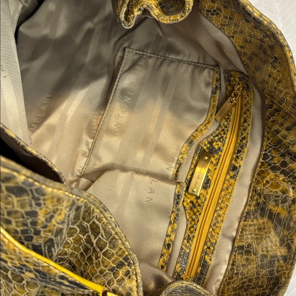 Antonio Melani  leather Yellow Snake Print Women's Bag - Picture 3 of 8